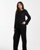 Mama.licious Mamalicious Maternity wide leg plissé pants in black - part of a set - 1