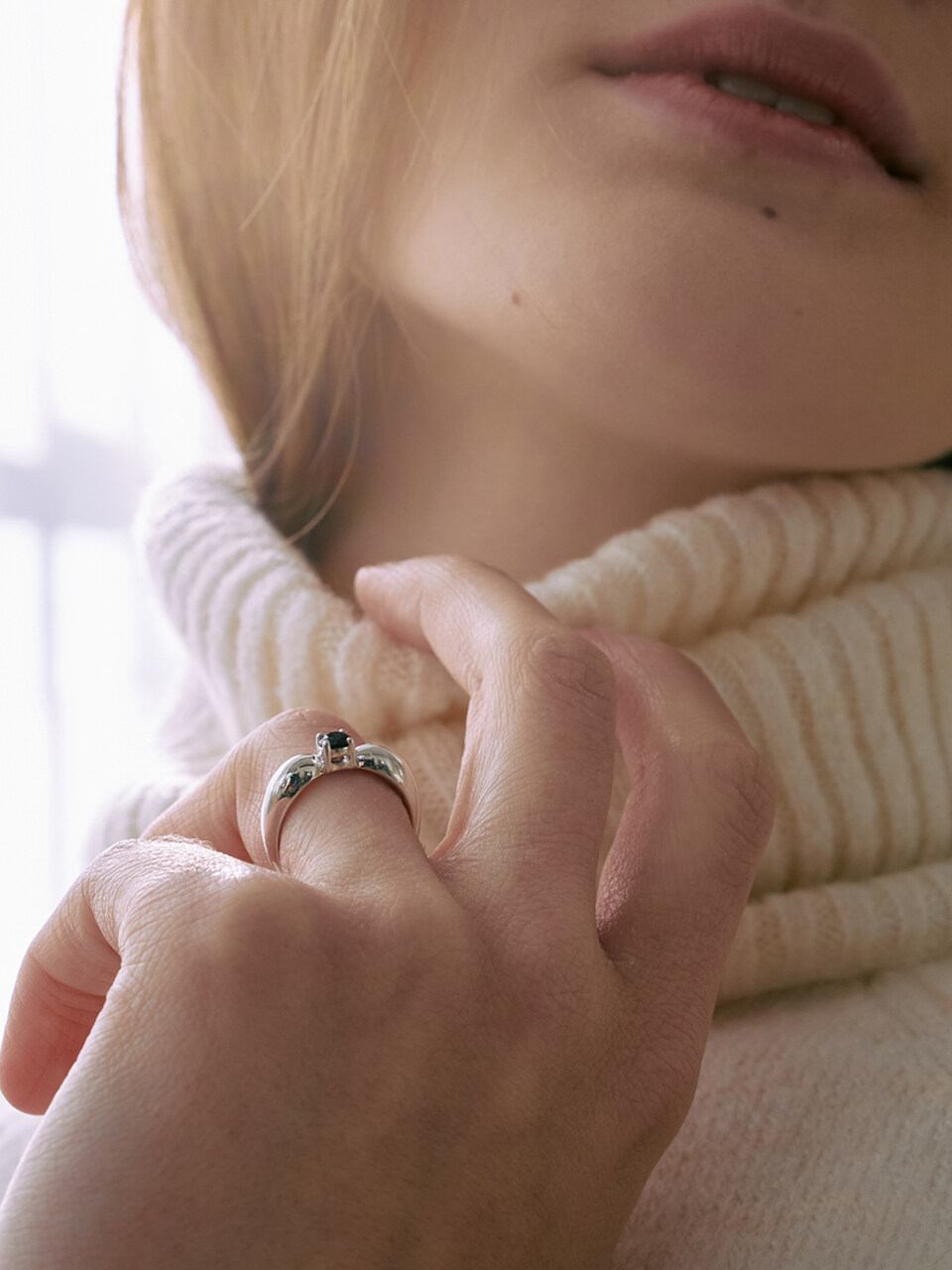 ma.mo Heart Rings - Black Onyx