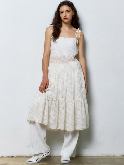 MANAVIS7 Airy Sleeveless Dress [WHITE]