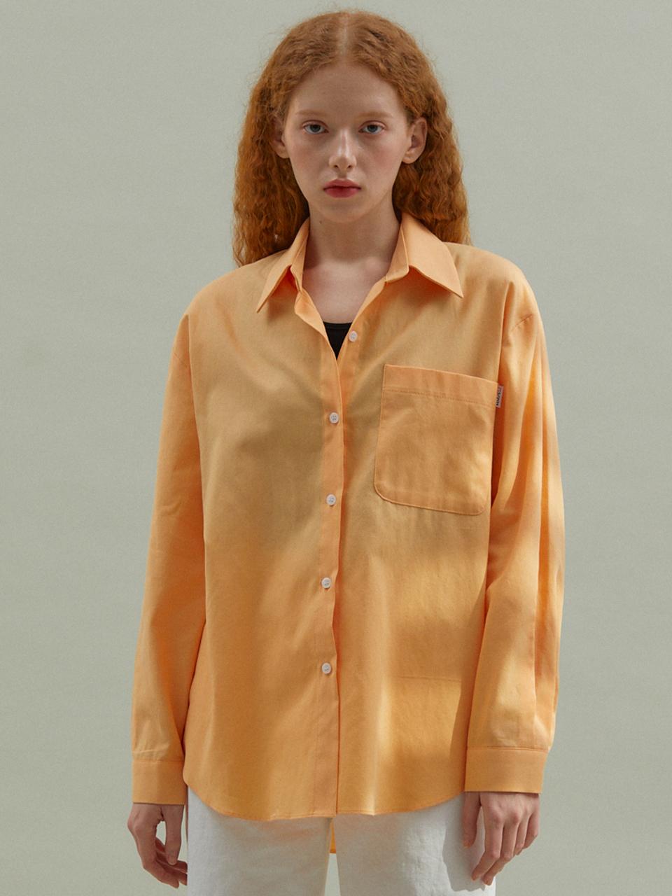 MANAVIS7 Basic Oxford Long Shirt [Orange]