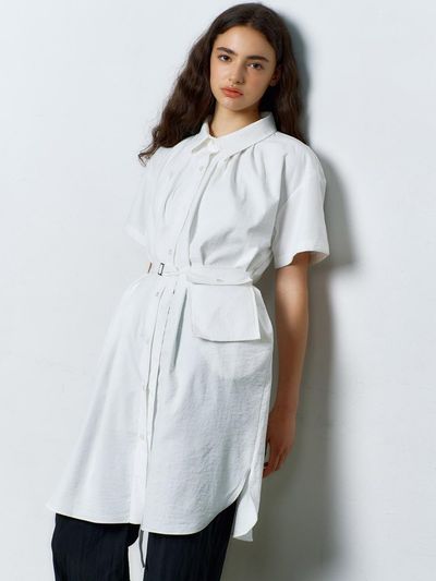 MANAVIS7 Mare Long Shirt Dress [WHITE]