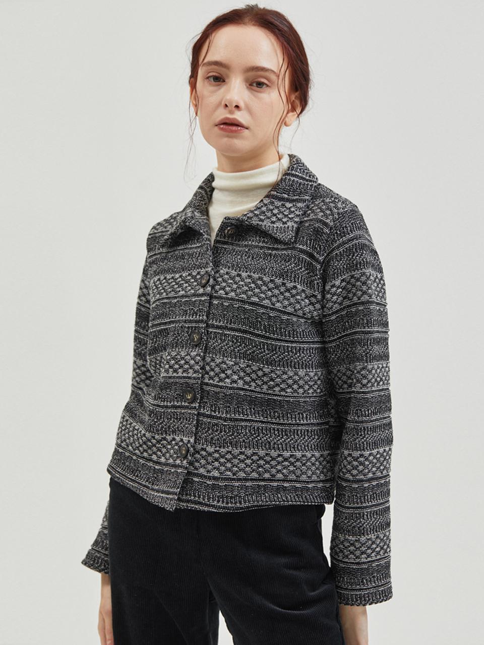 MANAVIS7 Short Knit Cardigan [Black]