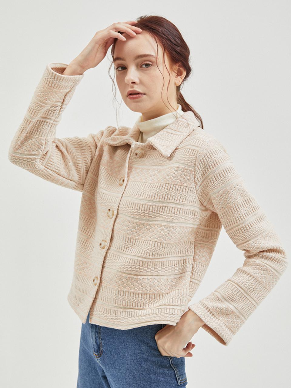 MANAVIS7 Short Knit Cardigan [Pink]