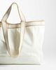 Mango Mango 100% cotton large tote bag in ecru-Neutral - 3