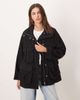 Mango Mango 100% cotton longline pocket detail jacket in black - 1