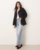 Mango Mango 100% cotton longline pocket detail jacket in black - 3