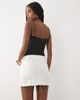 Mango Mango 100% cotton mini skirt in white - 4