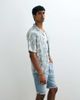 Mango Mango 100% cotton short sleeve paisly print shirt in pastel green - 1