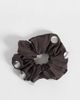 Mango Mango 100% cotton stud detailing scrunchie in brown - 1