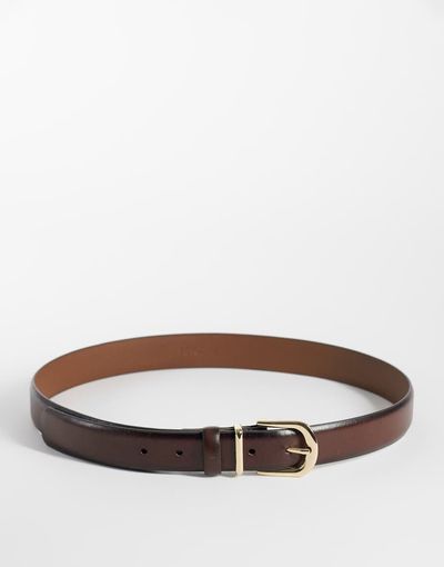 Mango Mango 100% leather belt in brown