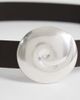 Mango Mango 100% leather belt with statement faux shell in brown - 3