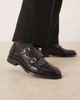 Mango Mango 100% leather brogues with buckles in black - 1