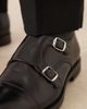 Mango Mango 100% leather brogues with buckles in black - 3