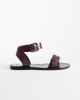 Mango Mango 100% leather buckle detailing flat sandals in chocolate-Brown - 1