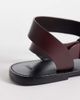 Mango Mango 100% leather buckle detailing flat sandals in chocolate-Brown - 4