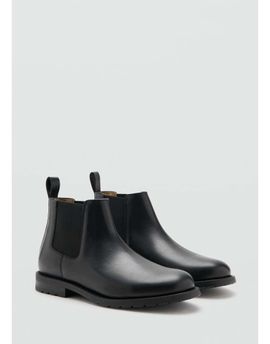 Mango Mango 100% leather Chelsea boots in black