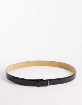 Mango Mango 100% leather classic belt in black