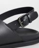 Mango Mango 100% leather cross strap design sandals with buckle detailing in black - 4
