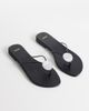 Mango Mango 100% leather flat sandals with pearl detail in black - 1