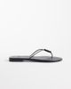 Mango Mango 100% leather flat sandals with pearl detail in black - 2