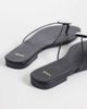 Mango Mango 100% leather flat sandals with pearl detail in black - 4