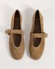 Mango Mango 100% leather flat shoes in sand-Neutral - 2