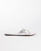 Mango Mango 100% leather flip flop sandal in silver - 3