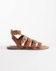 Mango Mango 100% leather gladiator sandals with buckles in tan-Brown - 1