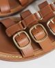 Mango Mango 100% leather gladiator sandals with buckles in tan-Brown - 4