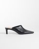 Mango Mango 100% leather heeled pointed mule in black - 1