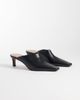 Mango Mango 100% leather heeled pointed mule in black - 2