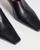Mango Mango 100% leather heeled pointed mule in black - 3