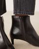Mango Mango 100% leather kitten heel ankle boots in dark brown - 3