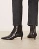 Mango Mango 100% leather kitten heel ankle boots in dark brown - 4