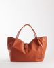 Mango Mango 100% leather oversized city bag in orange - 1