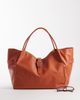Mango Mango 100% leather oversized city bag in orange - 2
