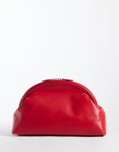 Mango Mango 100% leather oversized clutch bag in red