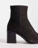 Mango Mango 100% leather pointed heeled ankle boot in dark chocolate-Brown - 4