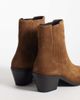 Mango Mango 100% leather short cowboy boots in brown - 2