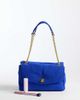 Mango Mango 100% leather shoulder bag in electric blue-Red - 2