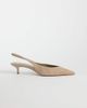 Mango Mango 100% leather slingback heels in sand-Neutral - 1