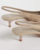 Mango Mango 100% leather slingback heels in sand-Neutral - 3