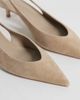 Mango Mango 100% leather slingback heels in sand-Neutral - 4