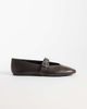 Mango Mango 100% leather strap detailing flats in brown - 1