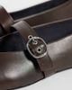 Mango Mango 100% leather strap detailing flats in brown - 3
