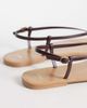 Mango Mango 100% leather strappy flat sandals in burgundy-Red - 4