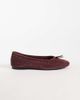 Mango Mango 100% leather studded ballet flats in burgundy-Red - 1