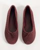 Mango Mango 100% leather studded ballet flats in burgundy-Red - 2