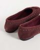 Mango Mango 100% leather studded ballet flats in burgundy-Red - 4