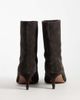 Mango Mango 100% leather suede kitten heeled ankle boot in chocolate-Brown - 4